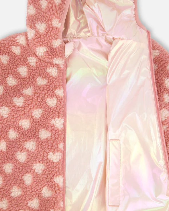 Deux par deux - Veste réversible de mi-saison rose pâle