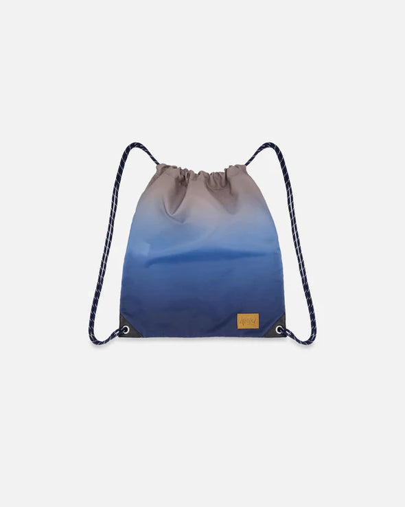 Deux par Deux - Sac à cordon dégradé bleu et beige