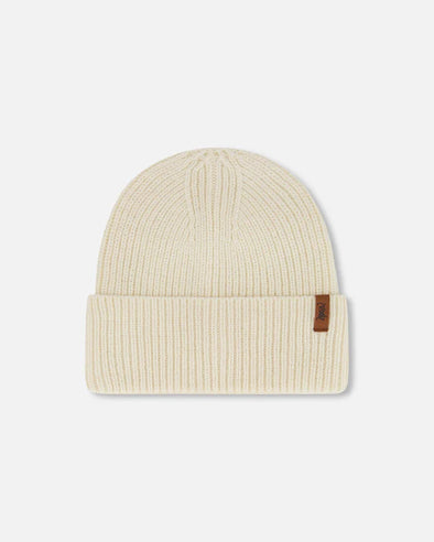 Deux par deux - Tuque en tricot mi-saison beige pâle
