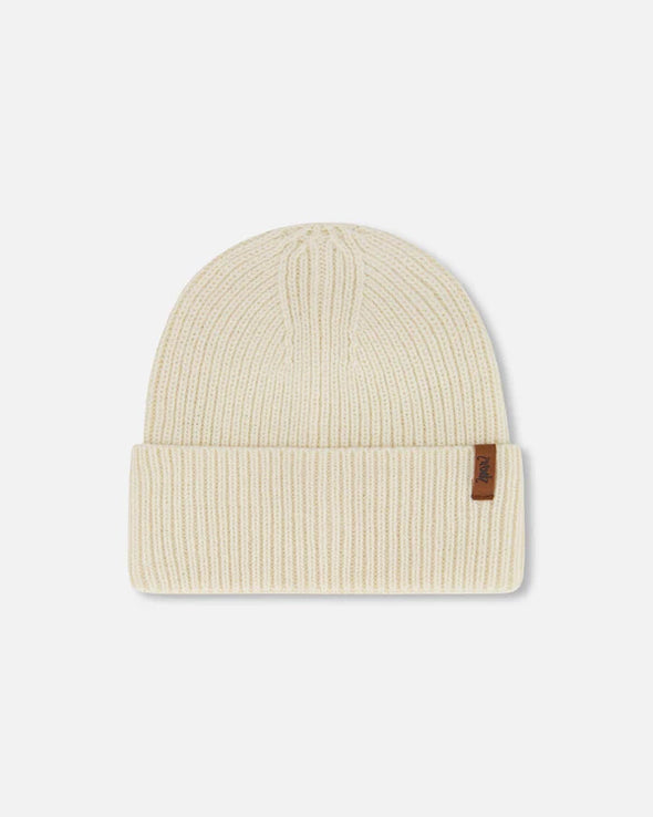 Deux par deux - Tuque en tricot mi-saison beige pâle
