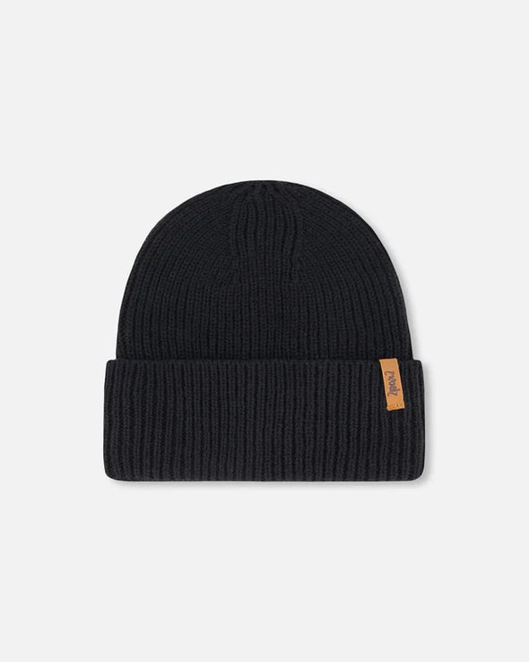 Deux par deux - Bonnet en tricot mi-saison noir