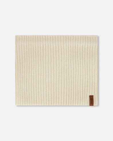 Deux par deux - Cache-cou en tricot mi-saison beige pâle