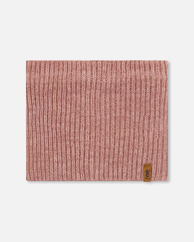 Deux par deux - Cache-cou en tricot mi-saison vieux rose