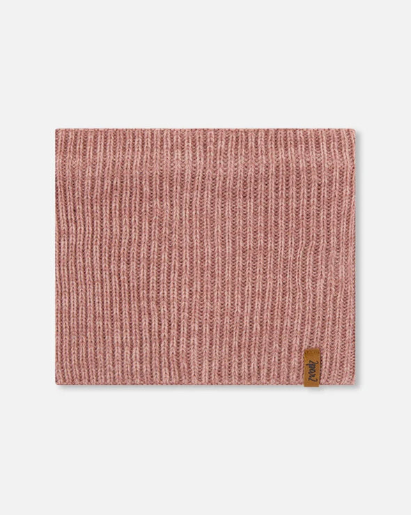 Deux par deux - Cache-cou en tricot mi-saison vieux rose