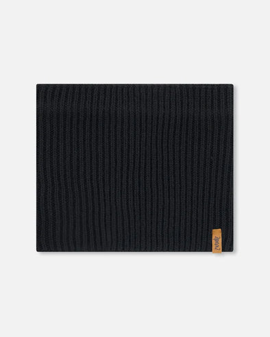 Deux par deux - Cache-cou en tricot mi-saison noir