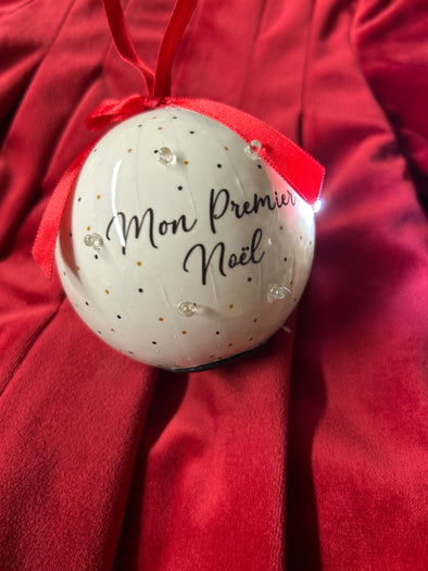 Ornement boule illum. premier noel