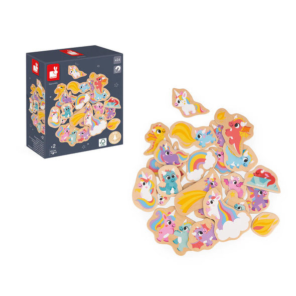 Janod - AIMANTS LICORNES ET DRAGONS - 24pcs