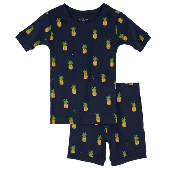 Petit Lem - Pyjama été marine imprimé ananas