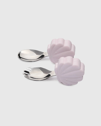 Loulou LOLLIPOP -Ensemble Cuillère Et Fourchette D’apprentissage - Coquillage