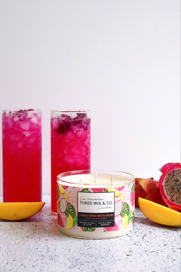 THREE WIX & CO - Chandelle LIMONADE MAGUE FRUIT DU DRAGON