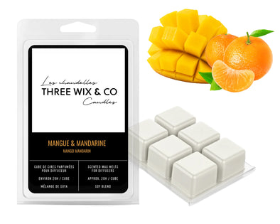 THREE WIX & CO - Cube de cire MANGUE & MANDARINE