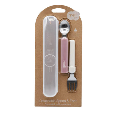 Melii - Ustensiles pour Lunch - Cuillère/Fourchette Rose