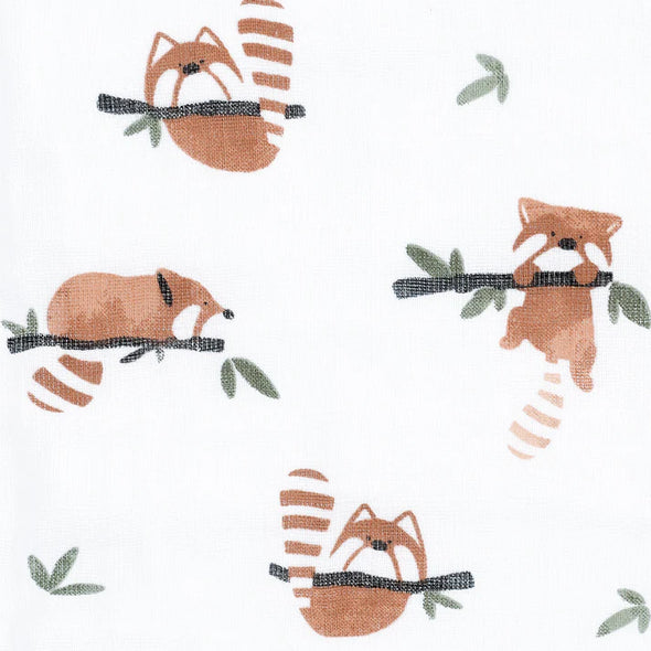 Perlimpinpin - Couverture mousseline de coton - Pandas Roux