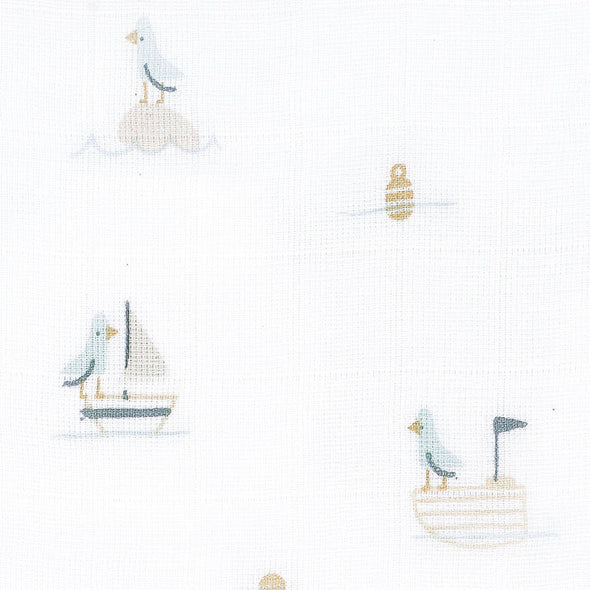 Perlimpinpin - Couverture mousseline de coton - Bateaux