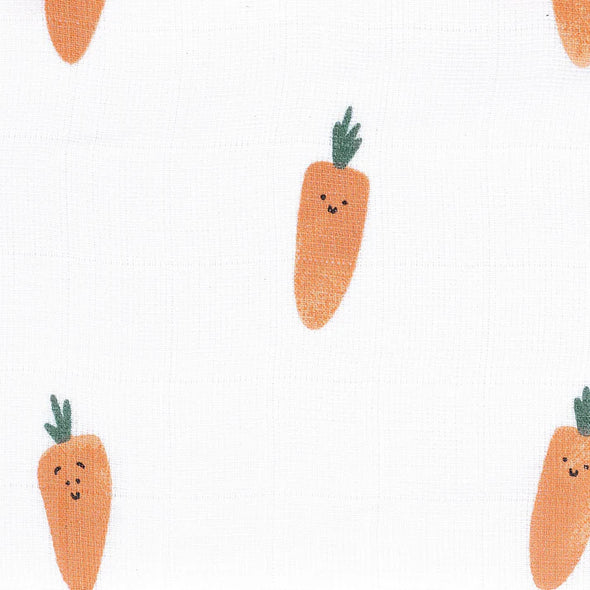 Perlimpinpin - Couverture mousseline de coton - Carottes