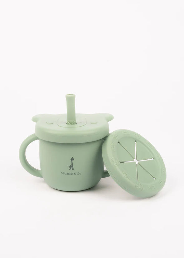 Micasso & co - Tasse d'apprentissage 2 en 1 pour collation et liquide