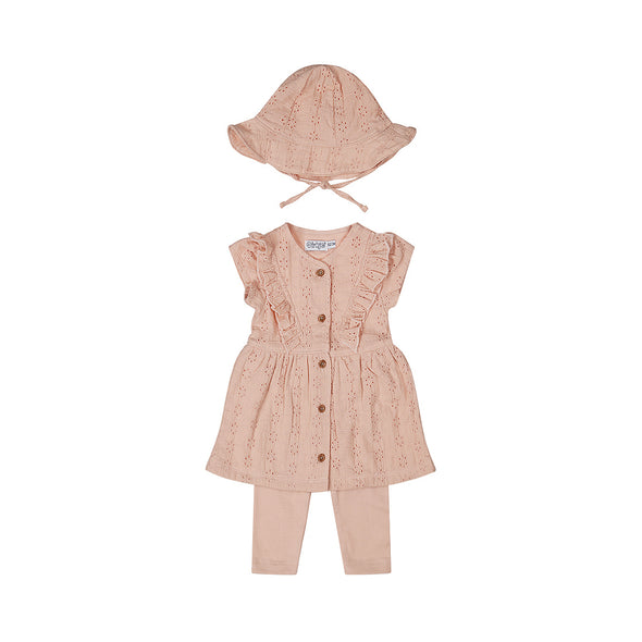 Dirkje - Ens. 3mcx Rose avec chapeau