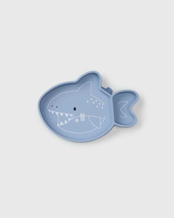 Loulou LOLLIPOP - Assiette À Ventouse En Silicone - Requin