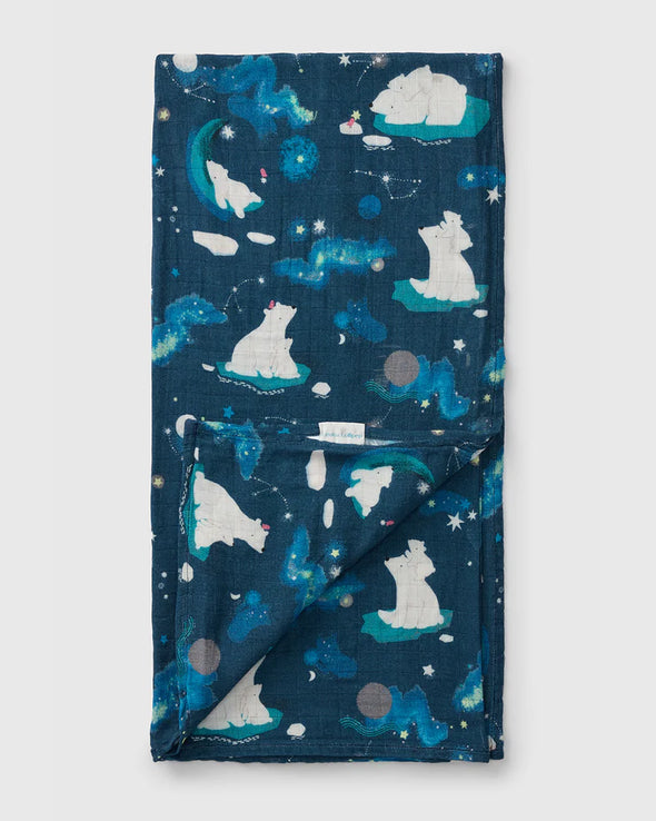 Loulou LOLLIPOP - Couverture en mousseline – Ours polaire
