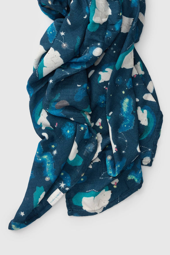 Loulou LOLLIPOP - Couverture en mousseline – Ours polaire