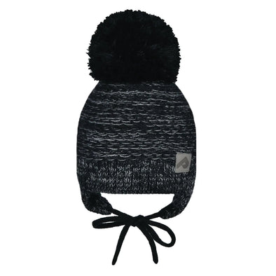 Perlimpinpin - Tuque d'hiver avec pompon détachable et cordon - Noir Gris