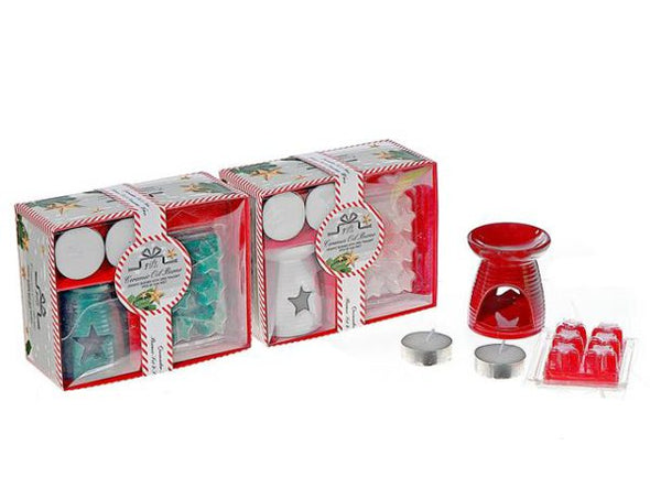 COFFRET CADEAU BRÛLEUR DE CIRE EN CÉRAMIQUE EN FORME D'ÉTOILE