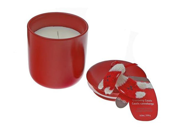 BOUGIE EN POT DE CÉRAMIQUE DE CANNEBERGE CASSIS