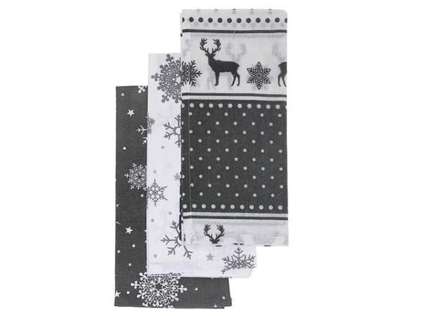 TORCHON DE CUISINE EN COTON RIS D'HIVER