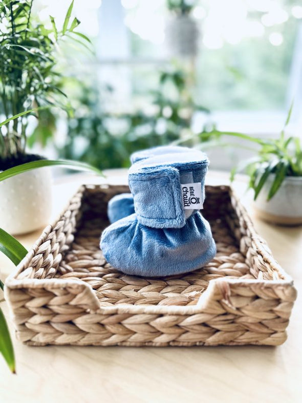 Bébé Ô Chaud - Pantoufles à velcro – Denim