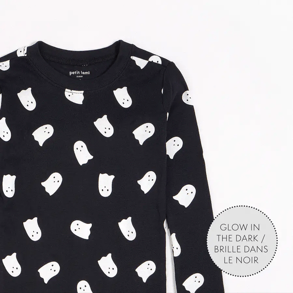 Petit Lem - Pyjamas 2 pc noir fantômes phosphorescent