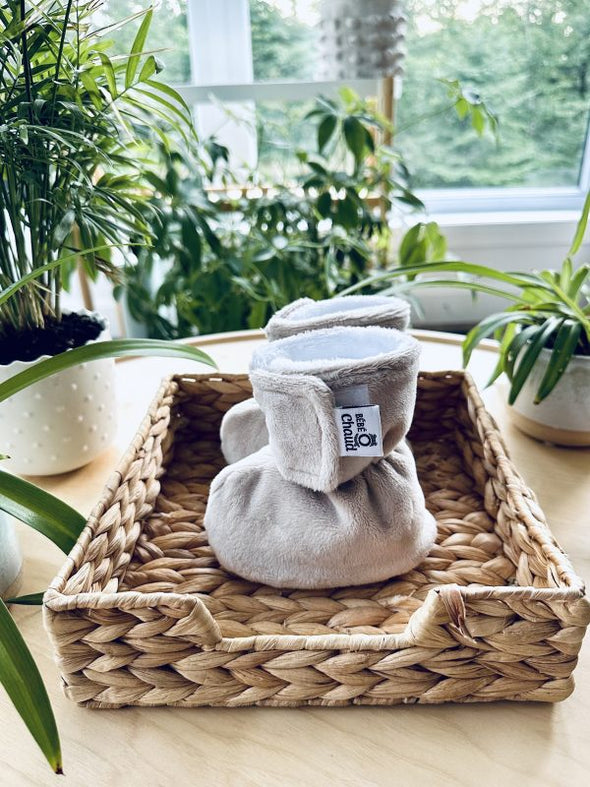 Bébé Ô Chaud - Pantoufles à velcro – Latté