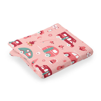 Doux Bécot - Mousseline camping rose