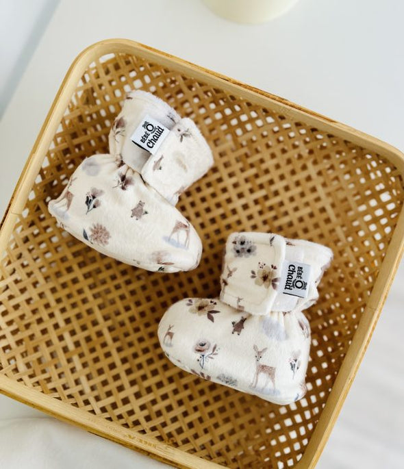 Bébé Ô Chaud - Pantoufles à velcro – Ours boho