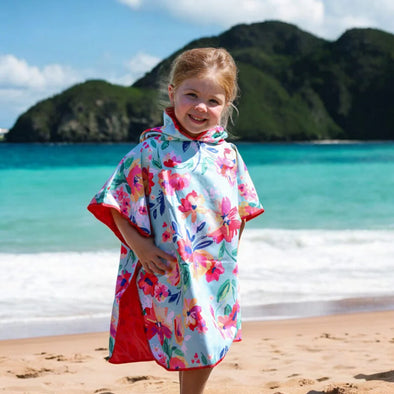 k5 clothing - Poncho en microfibre pour enfant – Fleur de printemps
