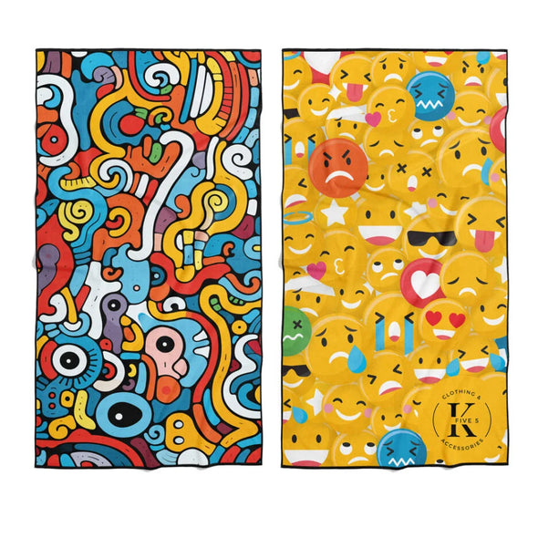 k5 clothing - Serviette en microfibre Émoji coloré