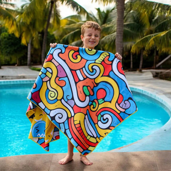 k5 clothing - Serviette en microfibre Émoji coloré