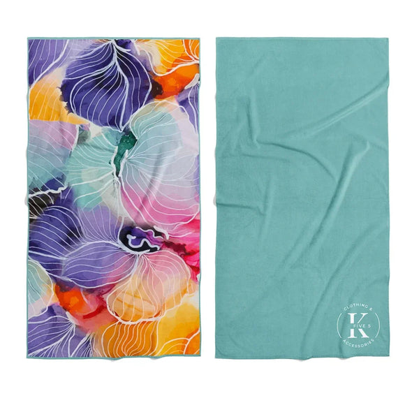 K5 Clothing - Serviette microfibre –  Fleurs abstrait