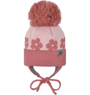 Perlimpinpin - Bonnet en acrylique avec doublure et oreilles en polaire - Coquillage/Punch