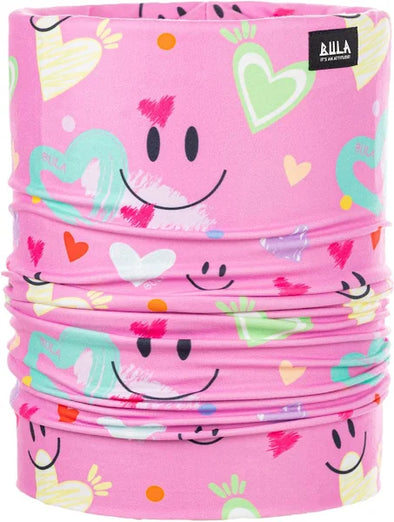 Bula - Cache cou réversible Smile rose / mauve