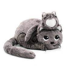 Déglingos - Peluche Chat Maman Et Son Bébé Gris