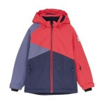 Color kids - Manteau hiver colorblock rose fluo avec jambière