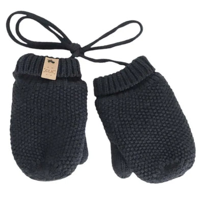 Calikids - Mitaines en tricot pas de pouce pour bébé gris charcoal
