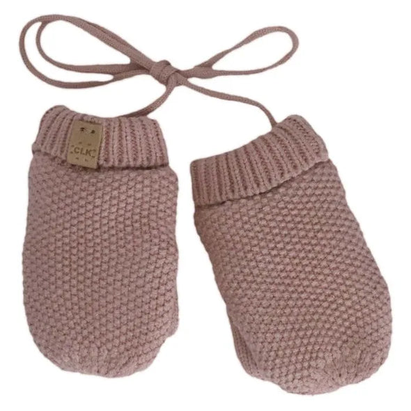 Calikids - Mitaines en tricot pas de pouce pour bébé Rose