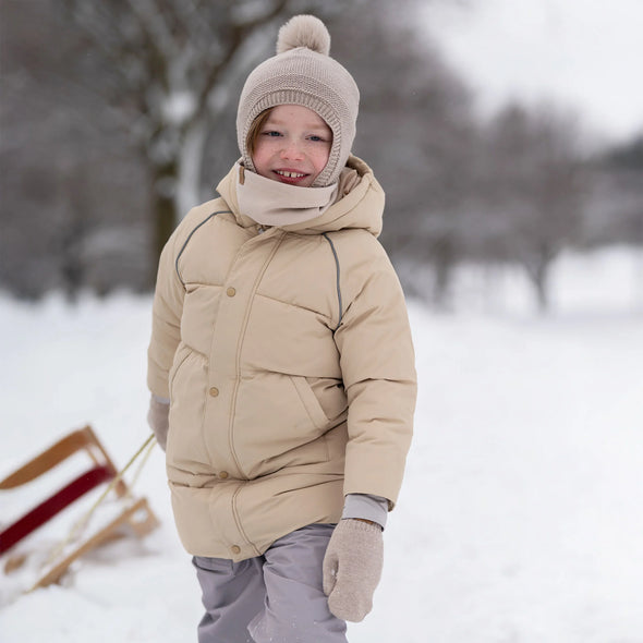 Jan & Jul - Tuque à pompons pour enfants beige