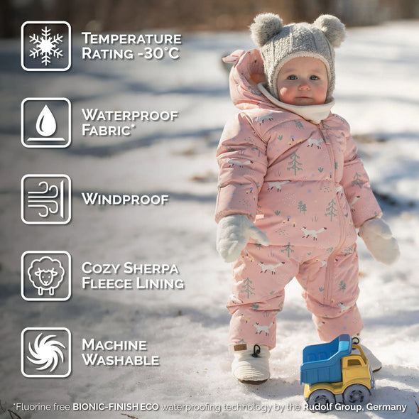 Jan & Jul - Habit de neige pour bébé | Forêt rose