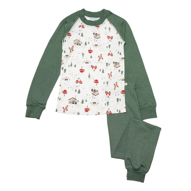 Perlimpinpin - Pyjama 2 pièces en bambou pour adulte - Chalet de Noël