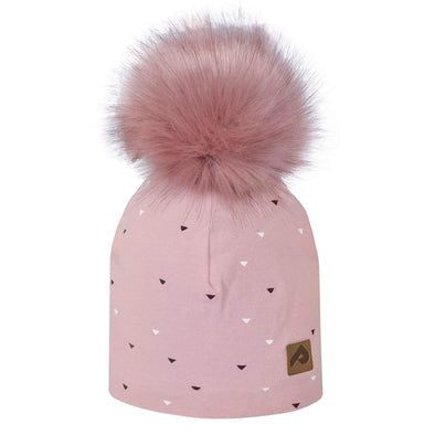 Perlimpinpin - Tuque avec pompon - Triangles roses