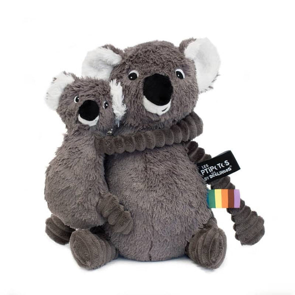 Déglingos - Peluche Trankilou le koala maman et bébé gris