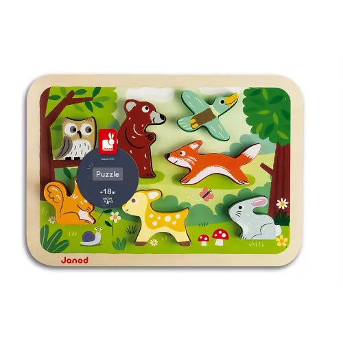 Janod - Puzzle Chunky Puzzle Forêt 7 pièces
