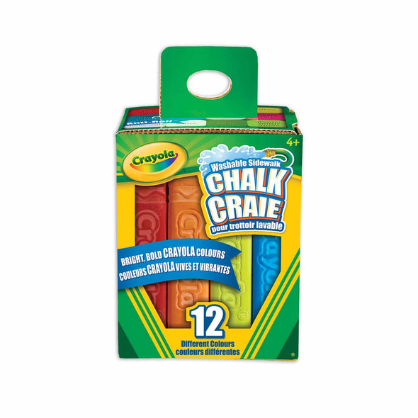 Craie de trottoir lavable Crayola, 12 pièces